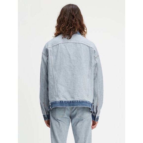 Levi's NWT Denim Trucker Jacket Crafted Oversized Inside Out XS/S - Picture 2 of 12